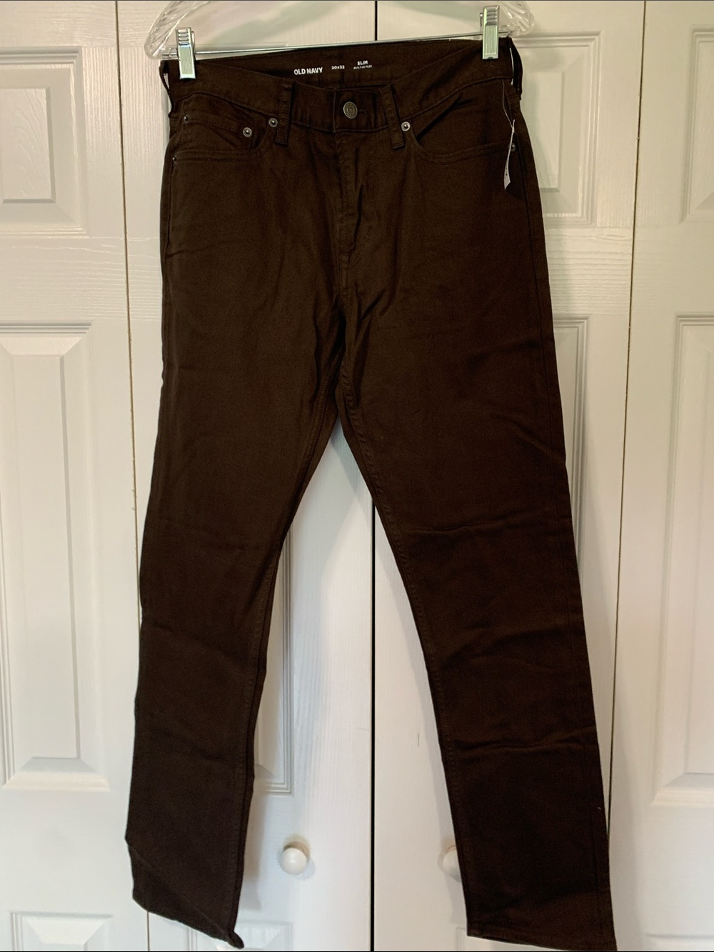 Old Navy Built In Flex Men's Dark Brown Slim Straight Chinos Jeans Size 30 x 32